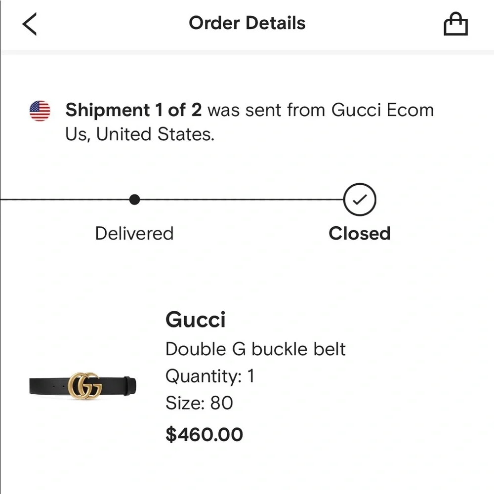 AUTHENTIC Gucci Double G Buckle Belt Gold/Black - Picture 4 of 13